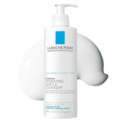 La Roche-Posay Toleriane Hydrating Gentle Face Cleanser, Daily Facial Cleanser with Niacinamide and Ceramides for Sensitive Skin, Moisturizing Face Wash for Normal to Dry Skin, Fragrance Free