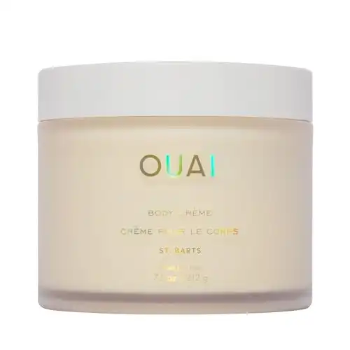 OUAI Body Cream, St. Barts - Hydrating Whipped Body Cream with Cupuaçu Butter, Coconut Oil and Squalane - Softens Skin and Delivers Healthy-Looking Glow - Sulfate-Free Skin Care (7.5 Oz)