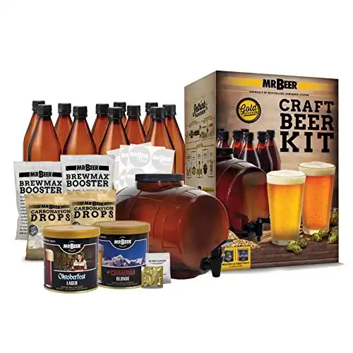 Mr. Beer - Craft Beer Making Kit 4 Gallon Complete DIY Home Brew Set Everything Included, Bottles, Refills Brew in 30 Minutes